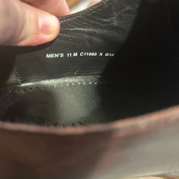 Cole Haan Brown Leather Lace Up Loafers Men’s 11M Blue Laces Vintage Classic - Picture 6 of 9